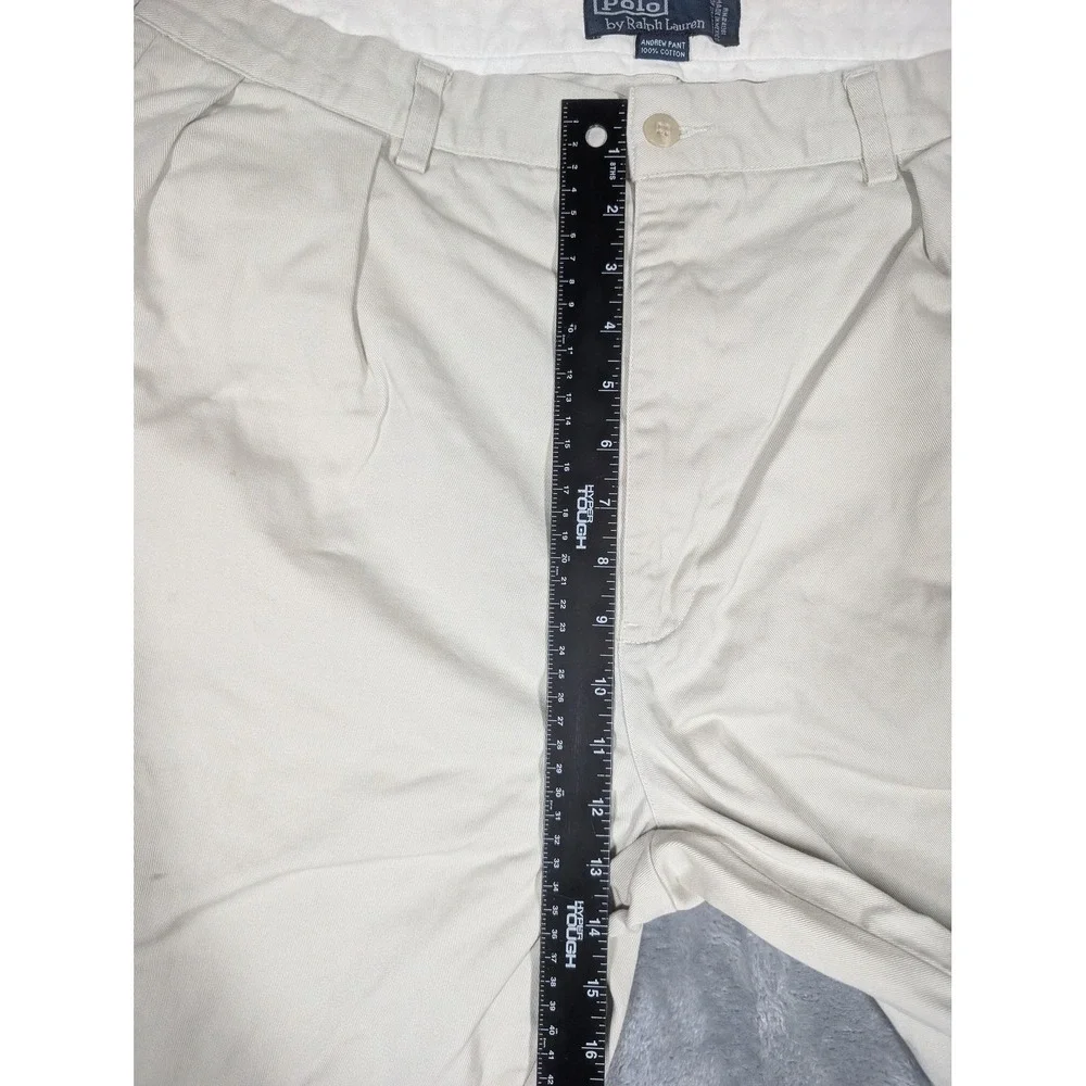Polo Ralph Lauren Pants Mens 38x32 (35x31) Beige Andrew Pleated Chino Classic